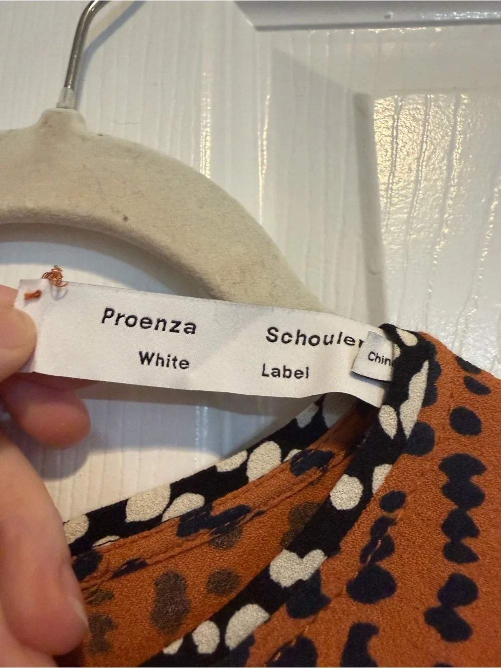 Proenza Schouler Rust and Black High-Low Cap Sleeve Dress
